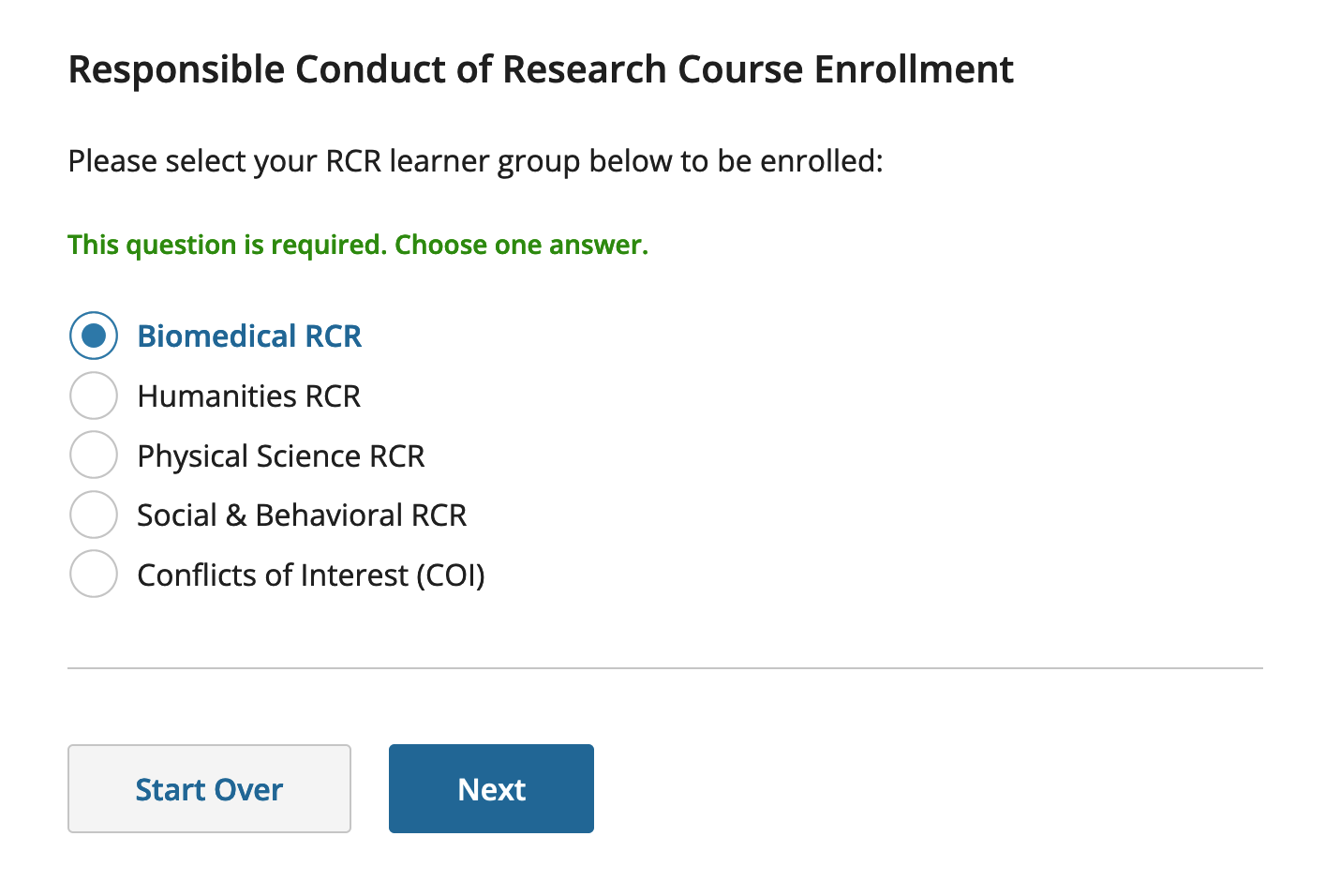 Biomedical RCR